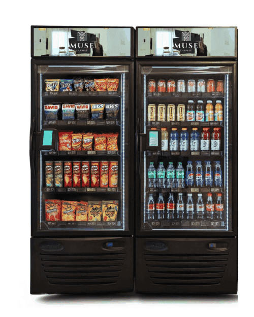 Two SwiftMart smart vending machines side by side
